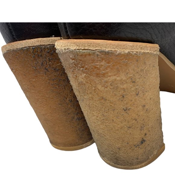 See By Chloé‎ Keira Leather Crepe Block Heel Zip Booties - Picture 10 of 13